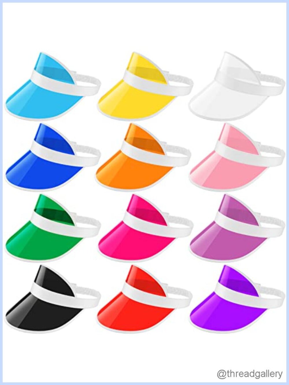 Unisex Plastic Sun Visors UV Protection 12 Pack